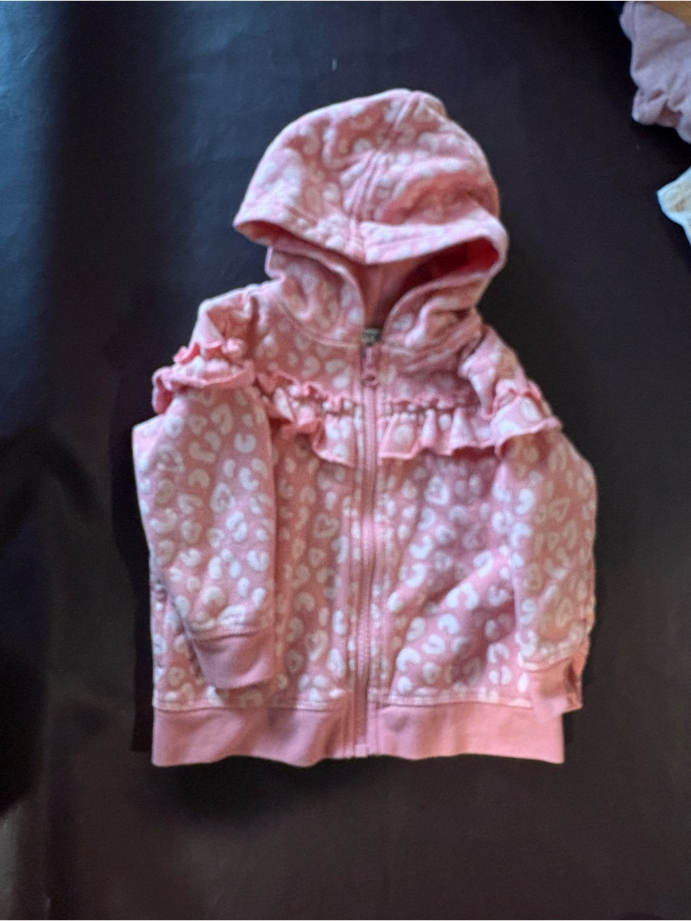 𩷠6 for $20 𩷠Pink Hooded Ruffle Zip-Up Sweatshirt